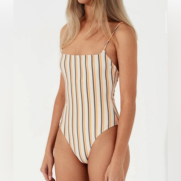 LICORICE STRIPE RIB ONE PIECE - Picture 3 of 7
